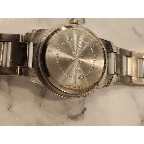 Stylish & Co. Women's Silver Stainless Steel Analog Watch With Rhinestones - Picture 6 of 6